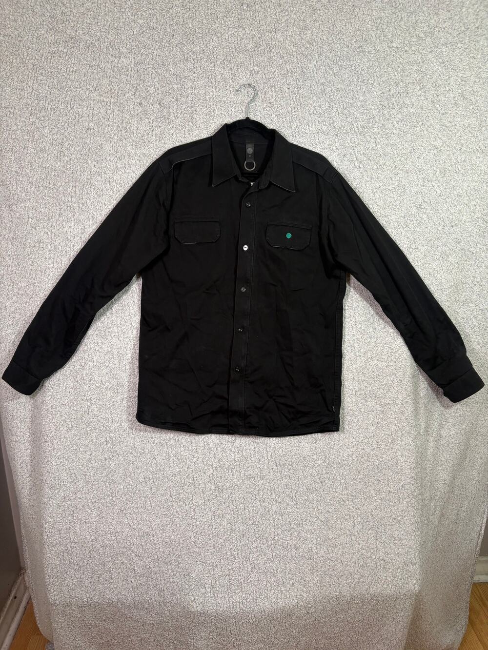 The Smooth Company Mens M Black Utility Workwear Shirt Y2K